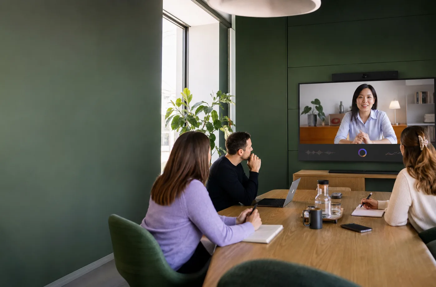 Recruiter using AI-supported tools during a remote video interview